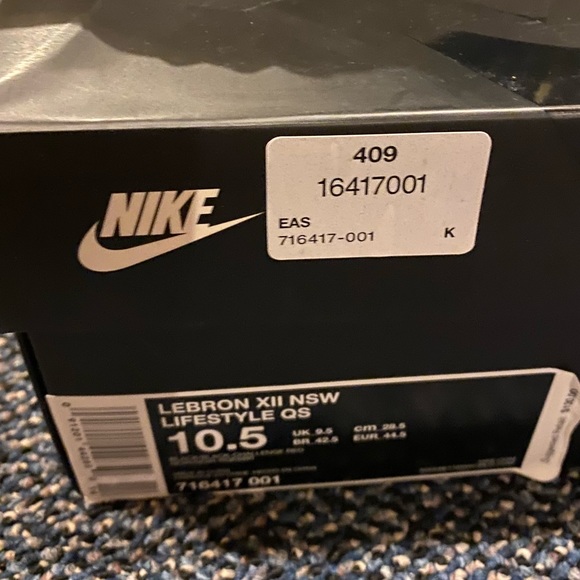 Nike Lebron 12 XII NSW Lifestyle QS Men Black Challenge Red 716417-001 wz box - Picture 5 of 10